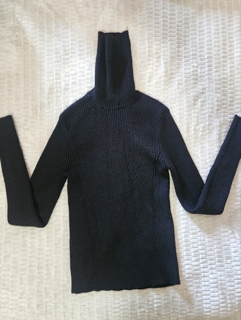 Zara Black Ribbed Turtleneck Sweater
